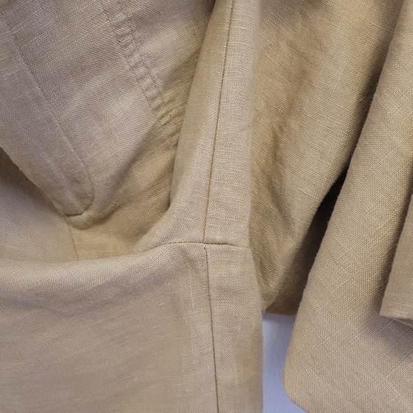3/$25 CONTEMPORAINE Tan Linen Wide Leg Culottes - Picture 8 of 8
